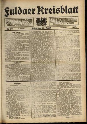 Ausgabe vom Freitag, den 22. August 1913.