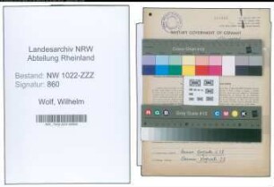 Entnazifizierung Wilhelm Wolf , geb. 08.03.1896 ()