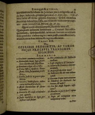 Caput III. De Operibus Prohibitis, Ac Variis Hujus Præcepti Transgressionibus.
