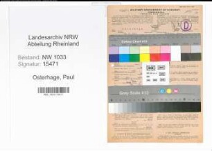 Entnazifizierung Paul Osterhage , geb. 15.06.1911 (Polizeibeamter)