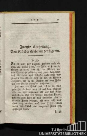 Zweyte Abtheilung. Vom Riß oder Zeichnung der Figuren.