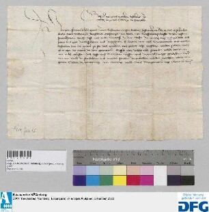 Bischof Gotfrid von Würzburg sagt der Nürnberger Kaufmannschaft zur Frankfurter Herbstmesse Geleit zu.