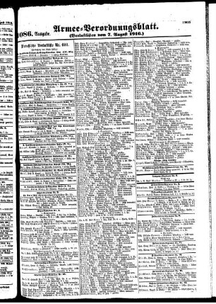 1086.Ausgabe. Montag, 7. August 1916