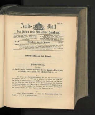 No. 40, 19. Februar 1916