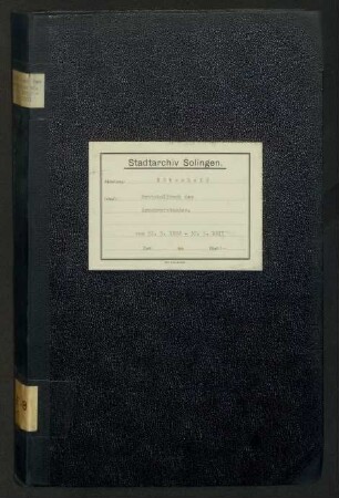 Höhscheid: Armenvorstand 1892-1911