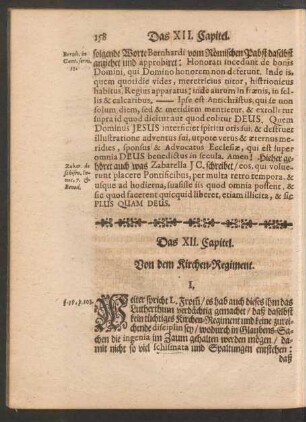 Das XII. Capitel. Von dem Kirchen-Regiment.