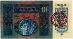 Geldschein, 10 Kronen, 1918 - 1919?