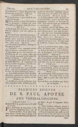 Premiere Epistre De S. Paul Apotre Aux Thessaloniciens
