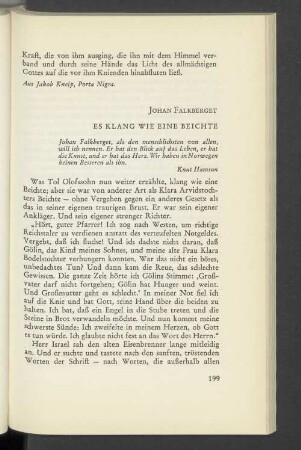 Es Klang Wie Eine Beichte
