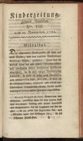 Nro. VIII. vom 25. November 1782