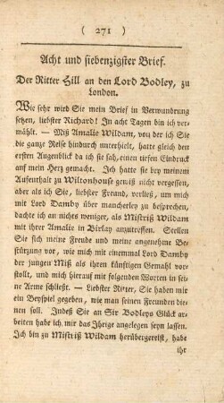 Acht und siebenzigster Brief