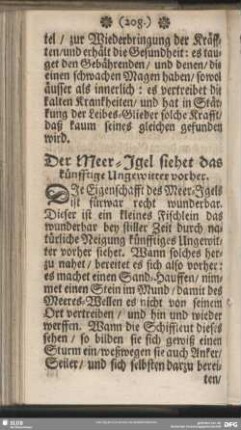 Der Meer-Igel siehet das künfftige Ungewitter vorher