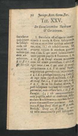 Tit. XXV. De Excusationibus Tutorum & Curatorum