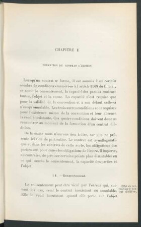 Chapitre II. Formation du contrat d'édition
