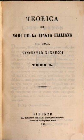 Teorica dei nomi della lingua italiana, 1