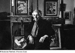 Der Maler Hans Jüchser in seinem Atelier in Dresden-Wachwitz