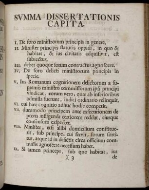 Summa Dissertationis Capita.
