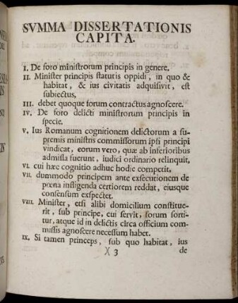 Summa Dissertationis Capita.