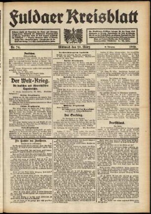 Ausgabe vom Mittwoch, den 29. März 1916.