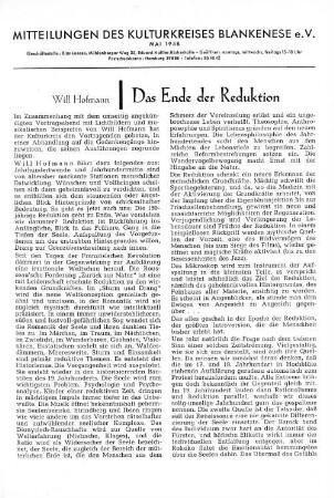 Das Ende der Reduktion