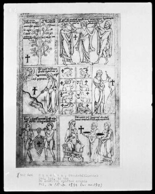 Dialogus de laudibus sanctae crucis — Sieben typologische Szenen, Folio 2verso