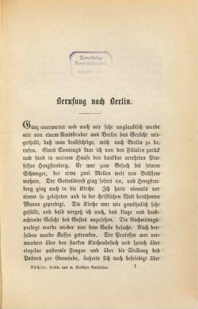 Erinnerungen aus dem Leben eines Landgeistlichen, 4. Erinnerungen aus meinem Berliner Amtsleben