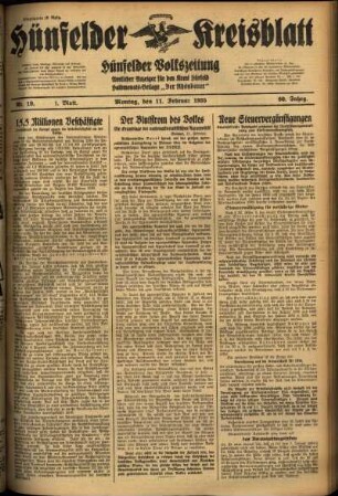 Erste Ausgabe vom Montag, den 11. Februar 1935.