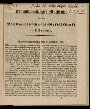Generalversammlung vom 9. October 1839