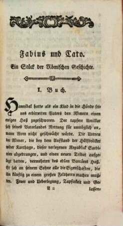 Albrechts von Haller ... Fabius und Cato : ein Stück der römischen Geschichte