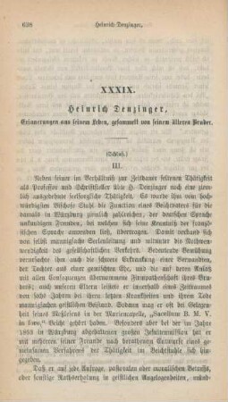 638-649 Heinrich Denzinger, Erinnerungen an seinem Leben : Schluß