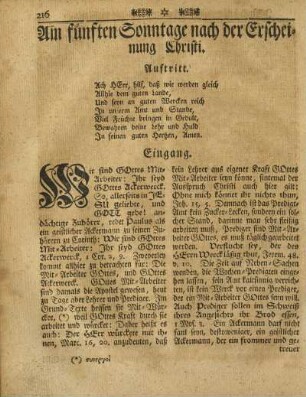 Am fünften Sonntage nach der Erscheinung Christi
