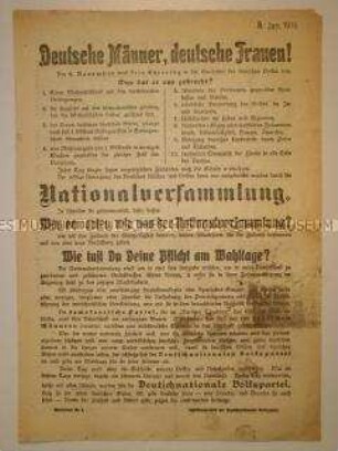Aufruf der DNVP zur Wahl der Nationalversammlung