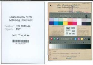 Entnazifizierung Theodore Lotz , geb. 10.12.1884 ()