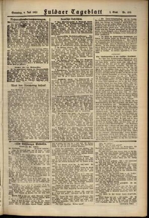 Zweite Ausgabe vom Samstag, den 09. Juli 1921.