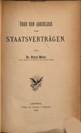 Über den Abschluss von Staatsverträgen