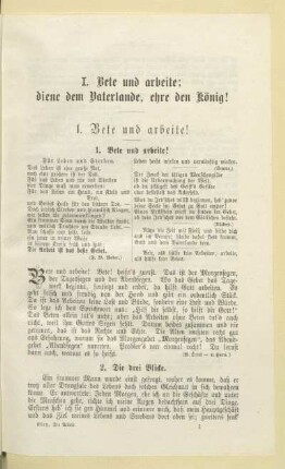 1. Bete und arbeite!