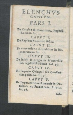 Elenchus Capitum.