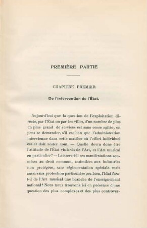 Chapitre premier. De l'intervention de l'État