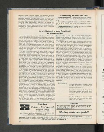 Rentenzahlung für Monat Juni 1968