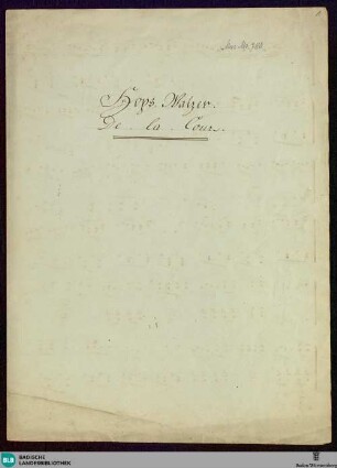 Hops-Walzer - Don Mus.Ms. 780 : pf; D