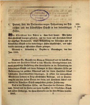 Chronologische Sammlung der im Jahre ... ergangenen Gesetze, Verordnungen und Verfügungen für die Herzogthümer Schleswig-Holstein. 1841