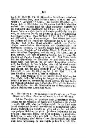 Verfahren bei Abänderungen der Baupläne zu kirchlichen und Schul-Bauten während der Ausführung : [IV. Elementarschulwesen]