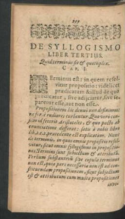 De Syllogismo Liber Tertius.