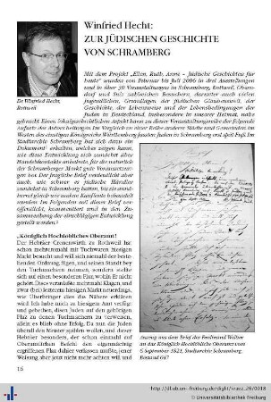 Zur jüdischen Geschichte von Schramberg.