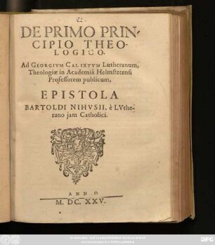 De Primo Principio Theologico