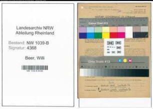 Entnazifizierung Willi Beer , geb. 28.07.1902 (Bergmann)