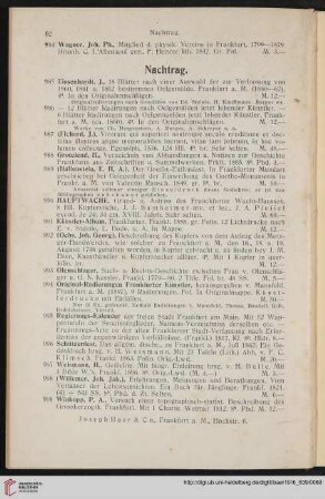 Nachtrag (Nr. 985 - 999)
