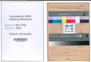 Entnazifizierung Annemarie Strauch , geb. 20.10.1915 (Kaufmaennischer Angestellter)