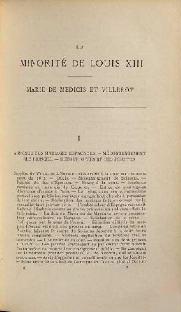 La minorité de Louis XIII : Étude nouvelle d'après les documents florentins et vénitiens, [2]. Marie de Médicis et Villeroy