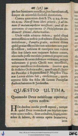 Quaestio Ultima.
